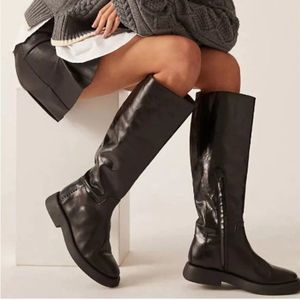 Sarto Anthropologie Eliza Italian Premium Leather Platform Tall Boot